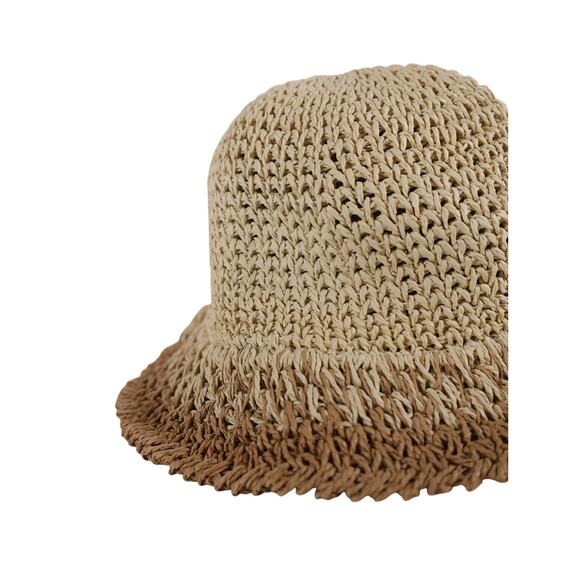 Eugenia Kim - Bailey Natural Ombre Straw Bucket Hat - Natural Tan / Brown - NWT